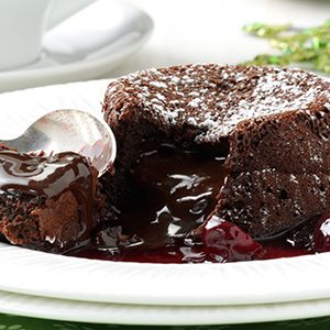 Molten Chocolate Cherry Cake