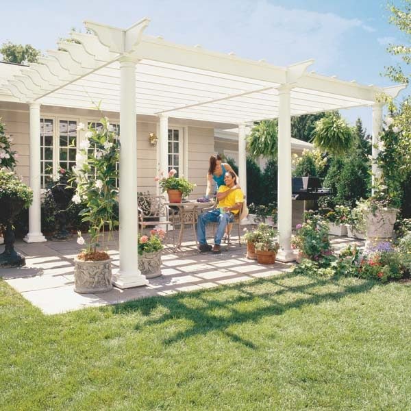 Covered Pergola Attached to House