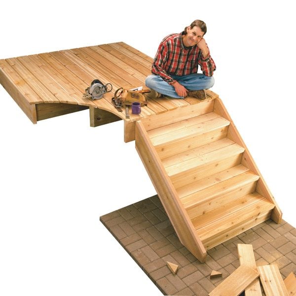 How To Build A Deck Part 5 Building Deck Stairs And | Caroldoey