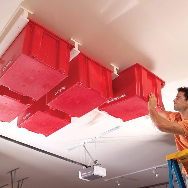 Create a Sliding Storage System On the Garage Ceiling | The Family ...
