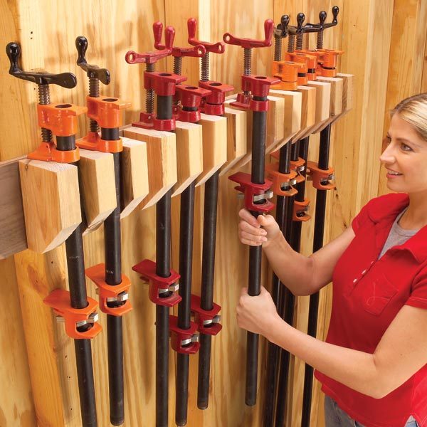Wood Shop Clamp Storage Ideas