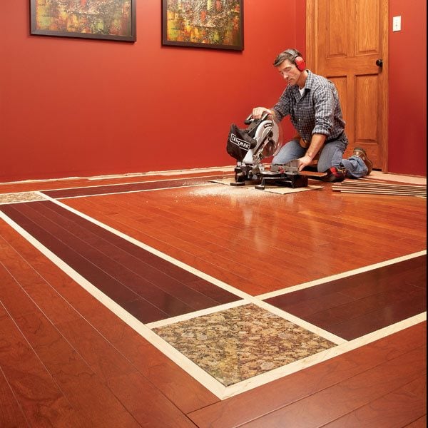 Wood Floor with Tile Border