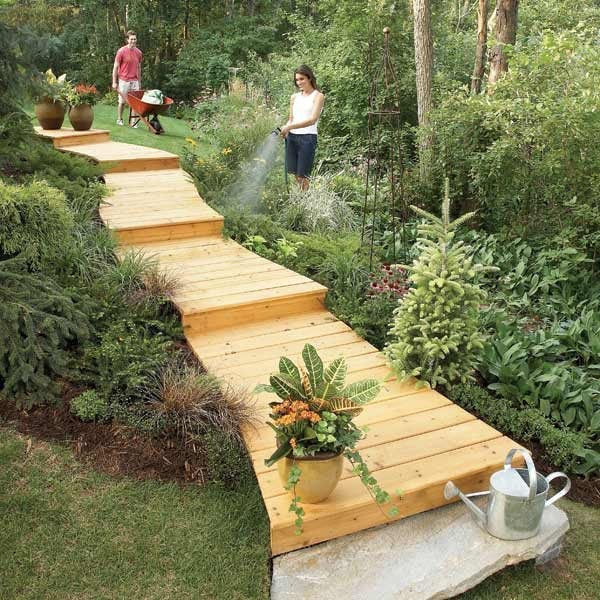 Wooden Garden Paths and Walkways