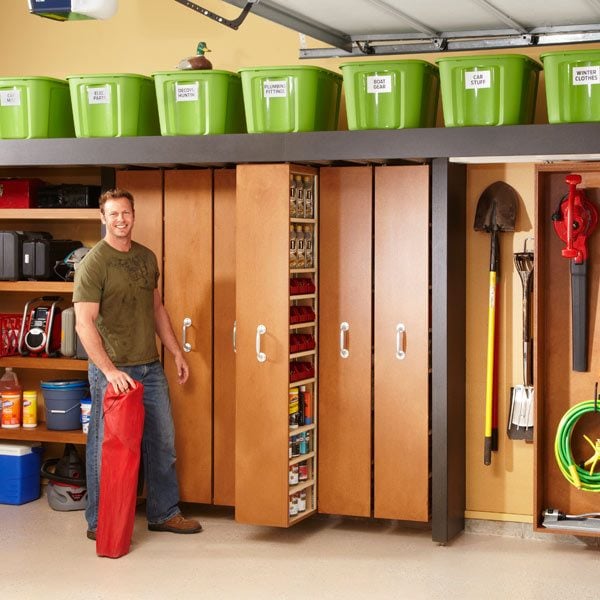 storage space in garages, but rollout shelves and sliding bypass units ...
