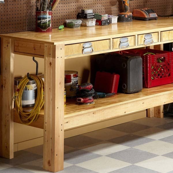 Use this simple workbench plan to build a sturdy, tough workbench that 