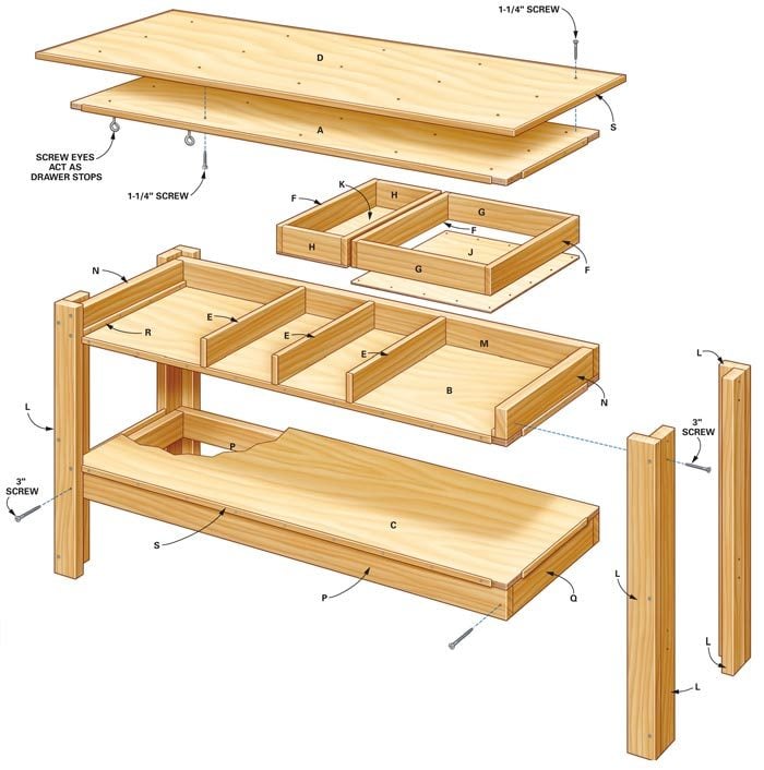 Free Simple Workbench Plans