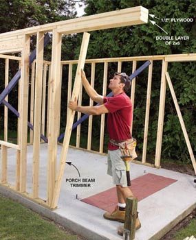 Photo 7: Assemble the porch beam