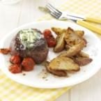 Basil-Butter Steaks with Roasted Potatoes Photo