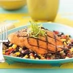 Grilled Salmon with Black Bean Salsa Photo