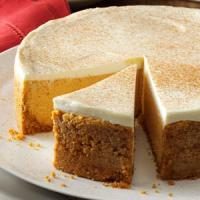Pumpkin Cheesecake with Sour Cream Frosting