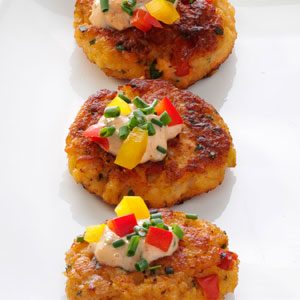 Seafood Cakes with Herb Sauce Recipe