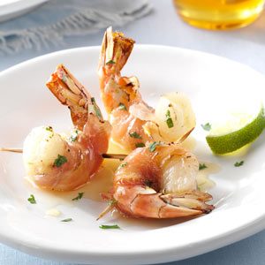 Pancetta-Wrapped Shrimp with Honey-Lime Glaze Recipe
