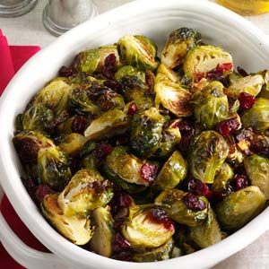 Roasted Brussels Sprouts with Cranberries 