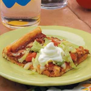Image result for taste of home taco pizza squares