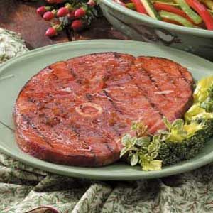 Tangy Grilled Ham Steak Recipe photo by Taste of Home