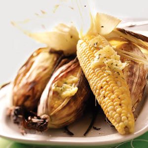 Grilled Corn with Chive Butter