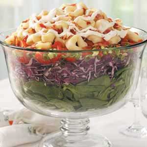 Layered Tortellini-Spinach Salad Recipe
