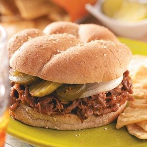 Slow-Cooked Barbecued Beef Sandwiches