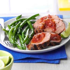 Grilled Pork with Spicy Pineapple Salsa