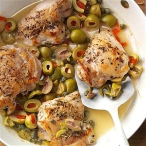 Skillet Chicken with Olivesp