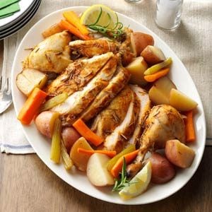 Slow-Roasted Chicken with Vegetables Recipe