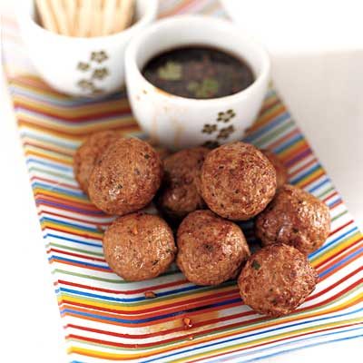 Image of Asian Meatballs With Spicy Lime Dipping Sauce, Rachael Ray Magazine