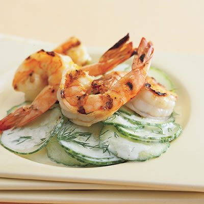 Image of Grilled Shrimp With Cool Cucumber Salad, Rachael Ray Magazine