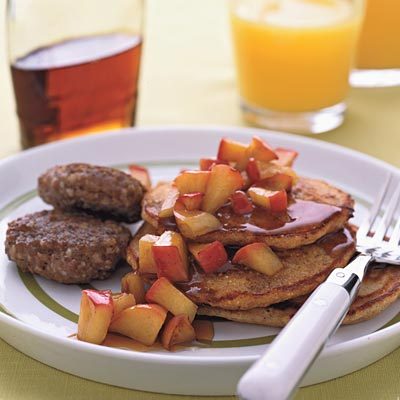 Image of Corn Cakes With Apples And Sausage, Rachael Ray Magazine