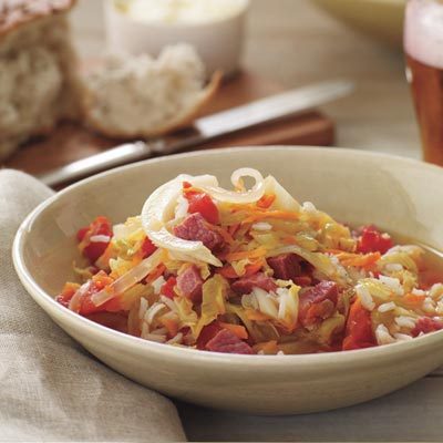 Image of St Paddy's Corned Beef And Cabbage Soup, Rachael Ray Magazine