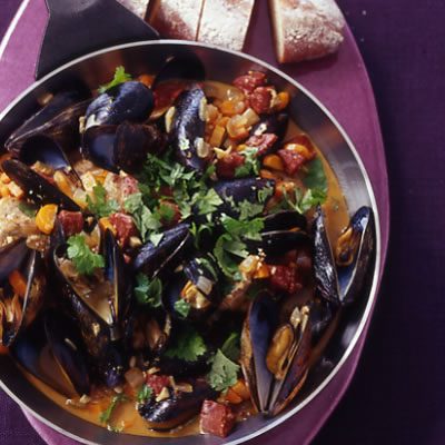 Image of Alentejo Pork With Chorizo And Mussels, Rachael Ray Magazine