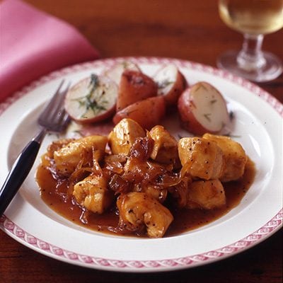 Image of Apricot Poppy Chicken With Dill Potatoes, Rachael Ray Magazine