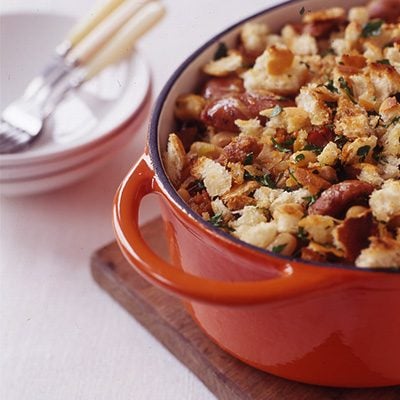 Image of Spicy Sausage, Chicken And Bean Pot, Rachael Ray Magazine