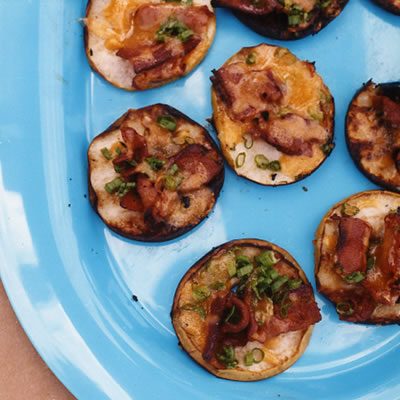 Image of Grilled Apples With Bacon, Cheddar And Scallions, Rachael Ray Magazine