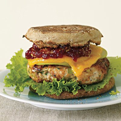 Image of Apple-Cheddar Turkey Burgers, Rachael Ray Magazine
