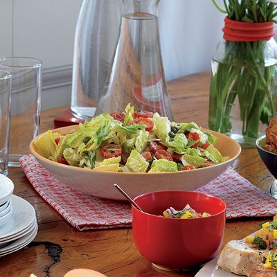 Image of Greek-Style Bread Salad With Creamy Lemon-Caper Dressing, Rachael Ray Magazine