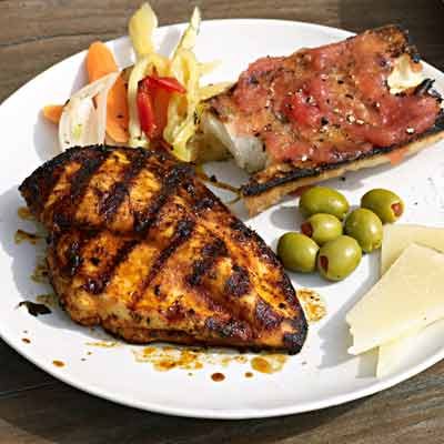 Image of Grilled Spanish Chicken And Tomato Bread, Rachael Ray Magazine