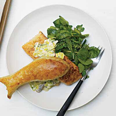 Image of Leeky Salmon With Puff Pastry Toppers, Rachael Ray Magazine