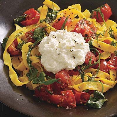 Image of Ribbon Pasta With Tomato, Dill And Ricotta, Rachael Ray Magazine