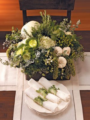 Create a unique and elegant centerpiece that can be used as a fall wedding