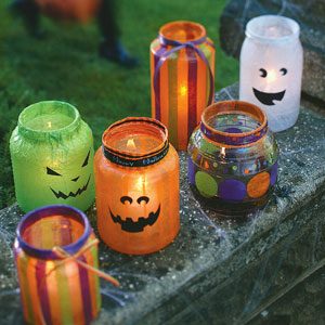 Halloween Decoupage Lanterns