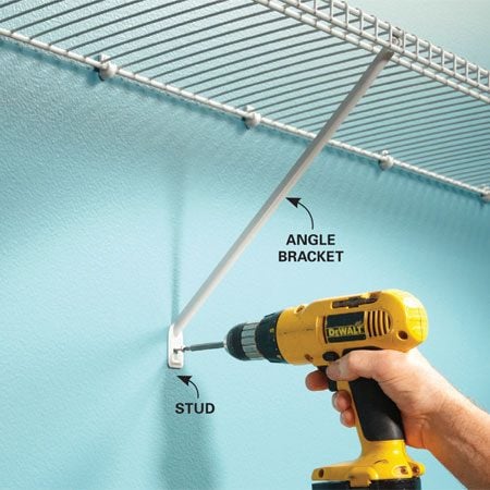Installing Closet Wire Shelving, How To Install Wire Shelves On Drywall Without Studs