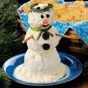 Snowman Cheese Spread Recipe | Taste of Home